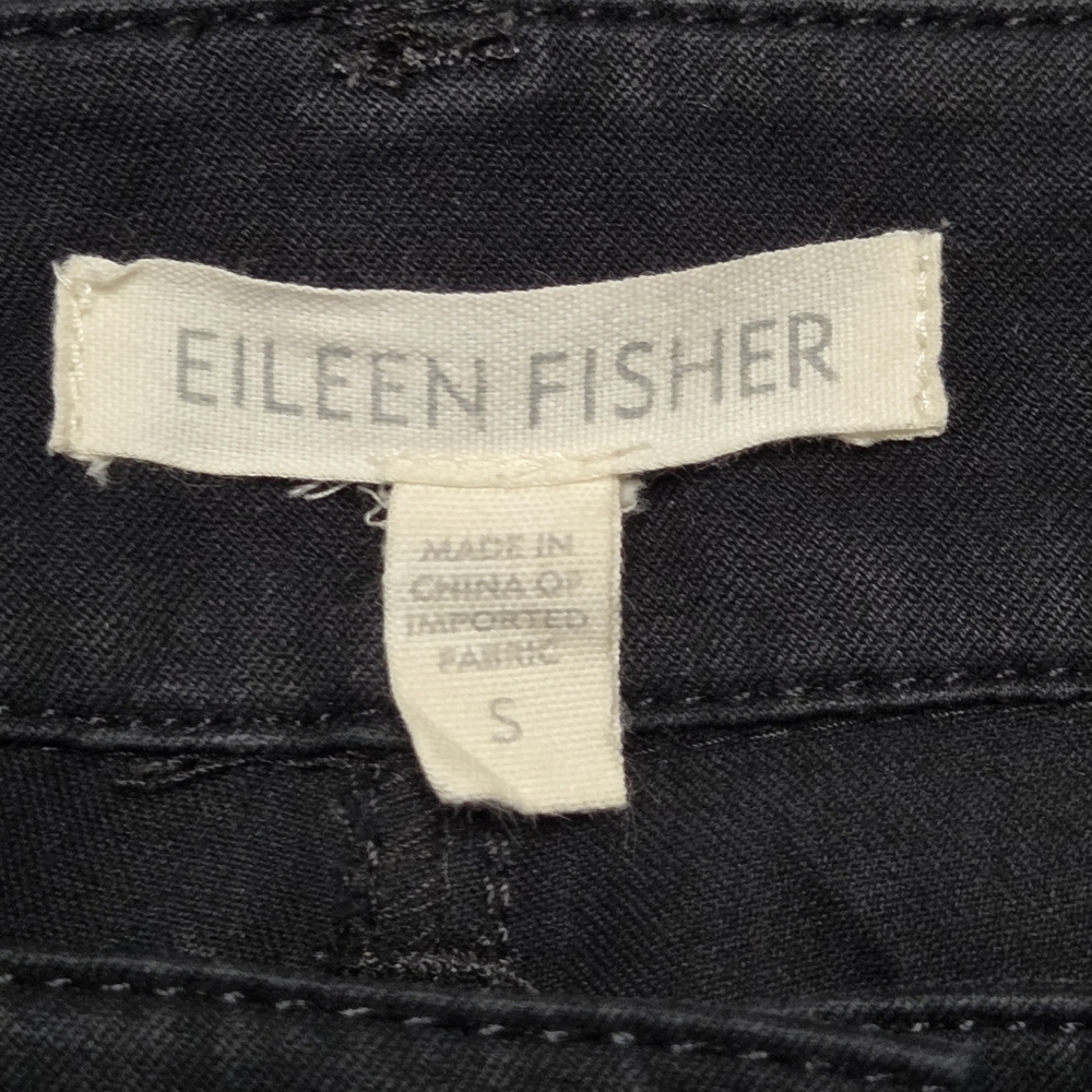 Eileen Fisher Organic Cotton Straight Leg Pants Black Size Small - Picture 6 of 8